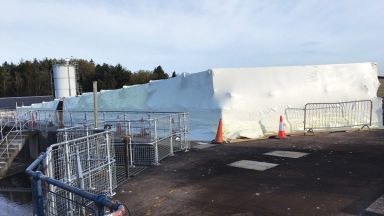 Whittle Dene clarifier external enclosure - Courtesy of NWL