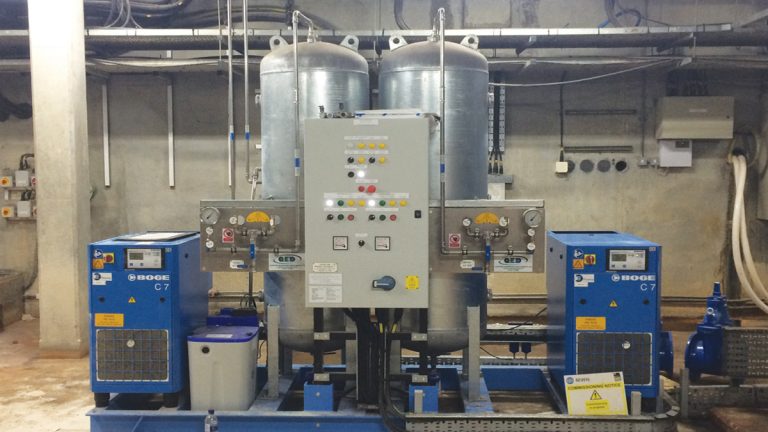 The new DAF saturator compressors and air receiver vessels - Courtesy of MWH Treatment