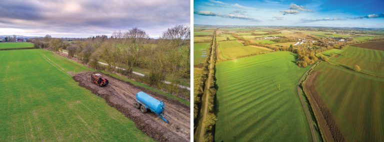 (left) Route of Pebworth rising main on approach to Long Marston STW and (right) route of Pebworth rising main on approach to Long Marston STW - Photo by Cadsite Services - Courtesy of NMCNomenca