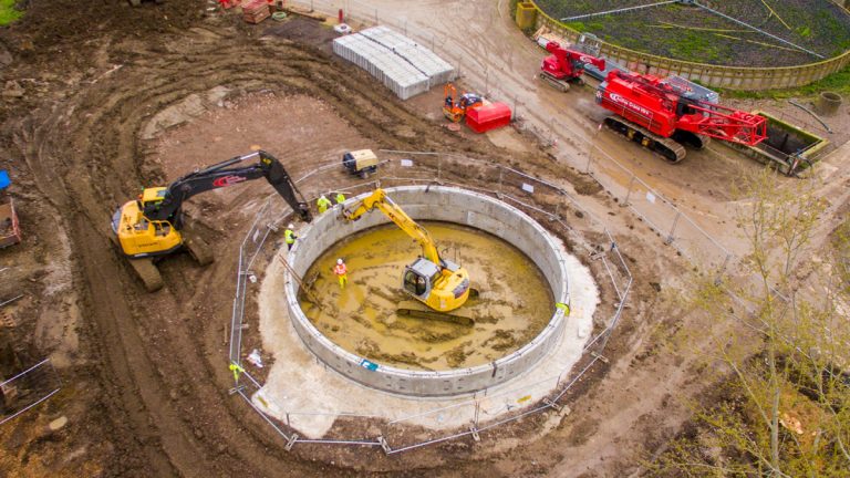Long Marston shaft under construction - Photo by Cadsite Services - Courtesy of NMCNomenca
