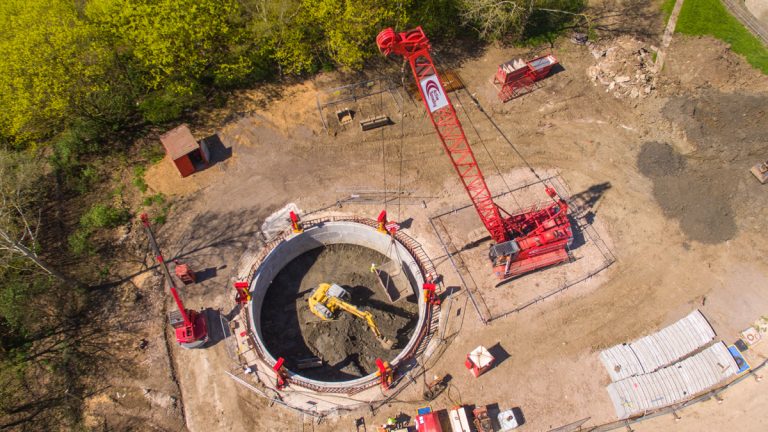 Long Marston shaft under construction - Photo by Cadsite Services - Courtesy of NMCNomenca