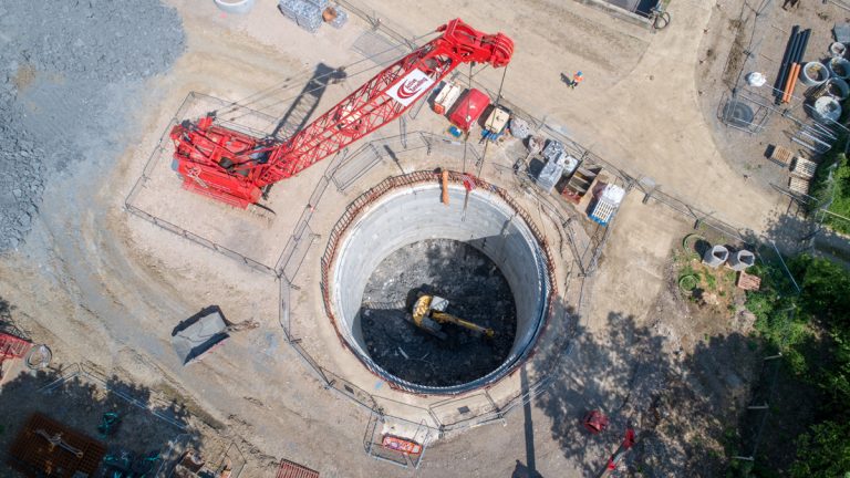 Long Marston shaft under construction - Photo by Cadsite Services - Courtesy of NMCNomenca