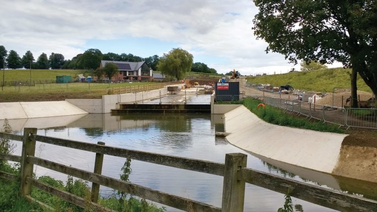 Partially constructed spillway from the tail bay - Courtesy of NMCNomenca