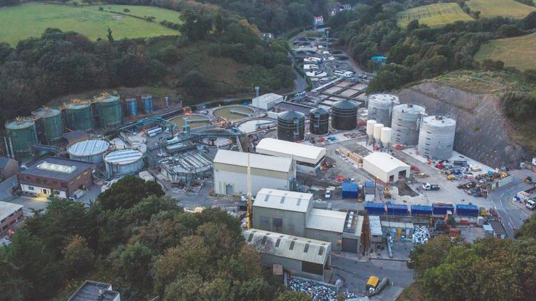 Figure 4: Existing STW in 2014 looking northwest with the aeration lanes and FSTs visible up the valley - Courtesy of Matt Porteus Photography
