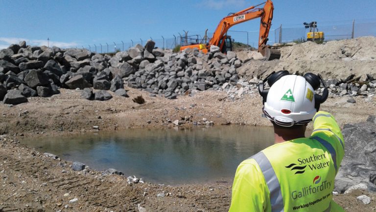 Rock armour is spread over 115m of beach area, adjacent to the historical Fort Cumberland - Courtesy of Southern Water