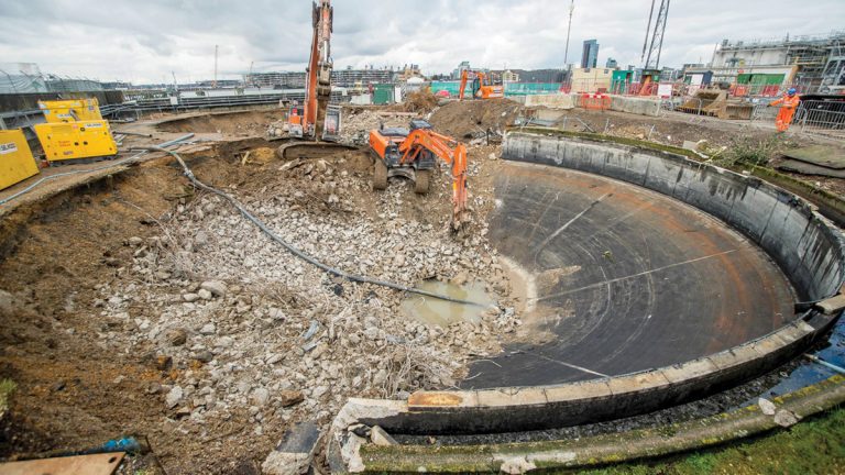 Redundant FST demolition in progress - Courtesy of Southern Water