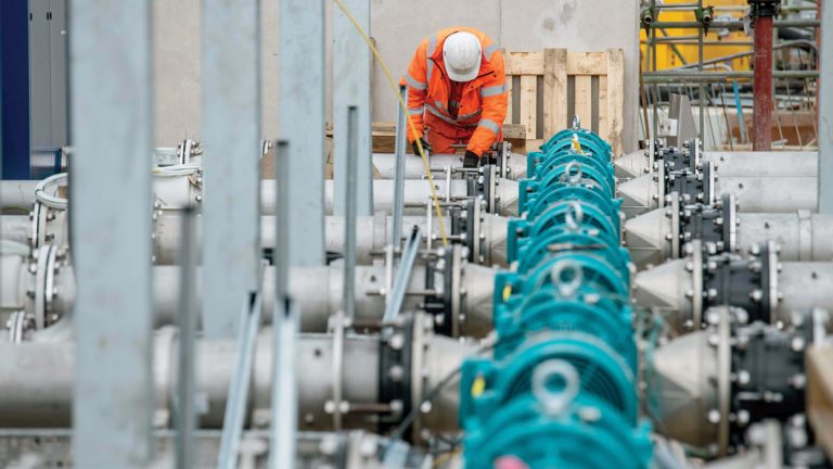 Installation of MBR pumps - Courtesy of Southern Water
