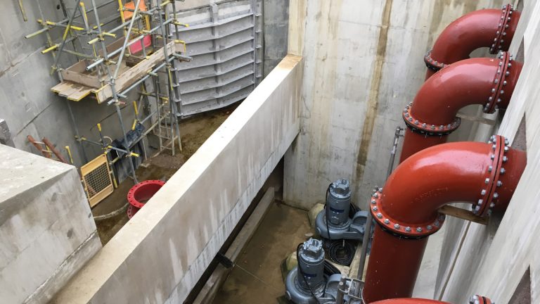 DN1800 penstock inlet and main pumping station wet well - Courtesy of eight2O