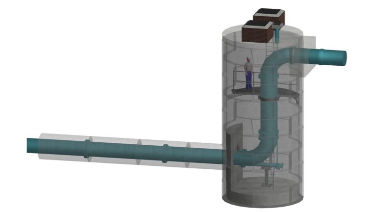 3D model of Shaft 1 in Park Village East - Courtesy of Stantec