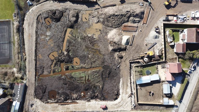 MM4 attenuation basin during construction - Courtesy of MMB