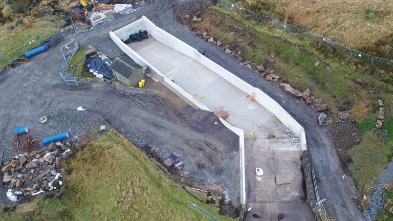 Figure 6: Northern embankment spillway (viewed looking downstream) - Courtesy of MMB