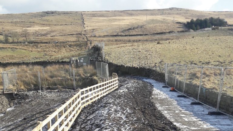 Figure 10: Southern embankment wave bund during construction - Courtesy of MMB