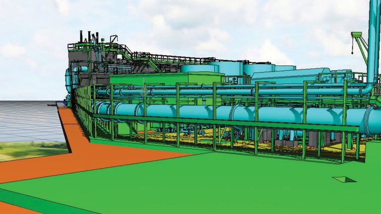 Morecambe WwTW: Rotary drum thickener area BIM model snapshot - Courtesy of United Utilities