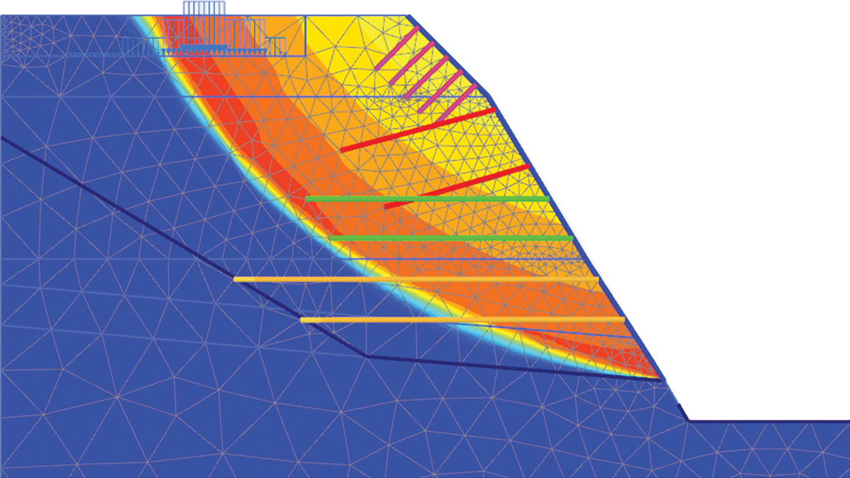 Displacement field from PLAXIS 2D modelling - Courtesy of OGI Groundwater Specialists