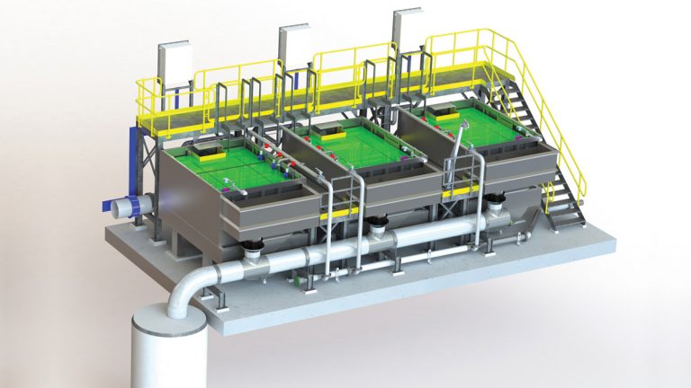Winsford STW cloth filter 3D render showing outlet manifold - Courtesy of Evergreen Water Solutions