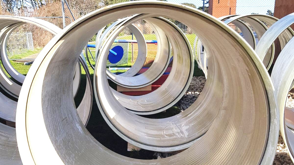 GRP 1600mm diameter linings from Amiblu Norway AS - Courtesy of Wessex Water