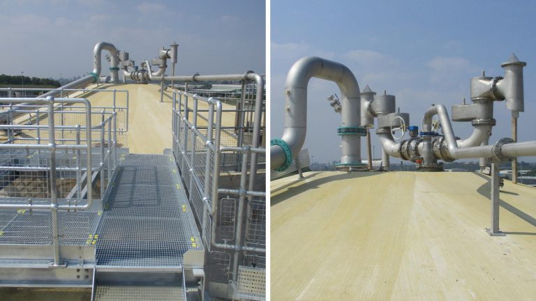 Digester roof during construction - Courtesy of YWS