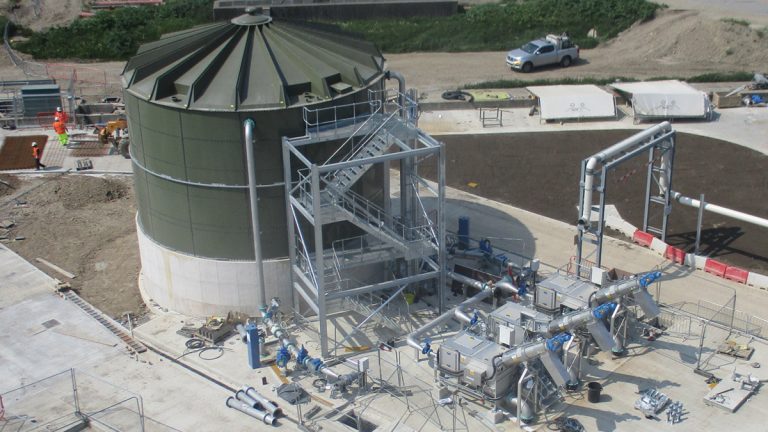 Liquid sludge reception plant under construction - Courtesy of YWS