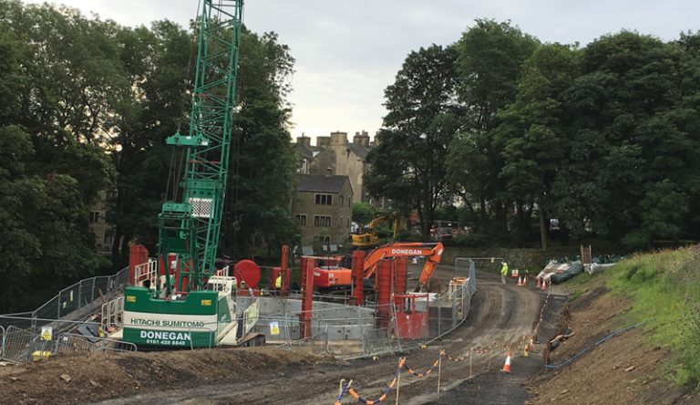 Caisson shaft installation of detention tank - Courtesy of VJ Donegan Civil Engineering Ltd