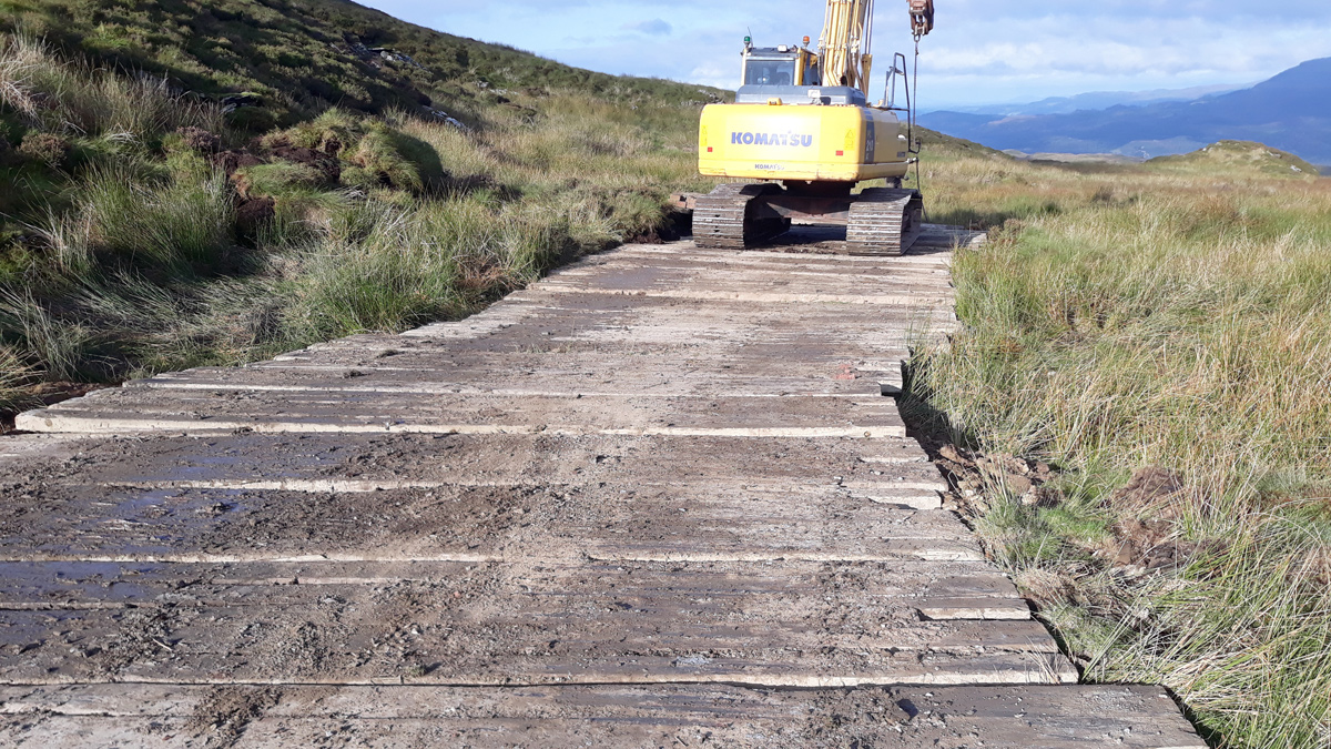 Access bog matting to enable heavy machinery - Courtesy of Dŵr Cymru Welsh Water