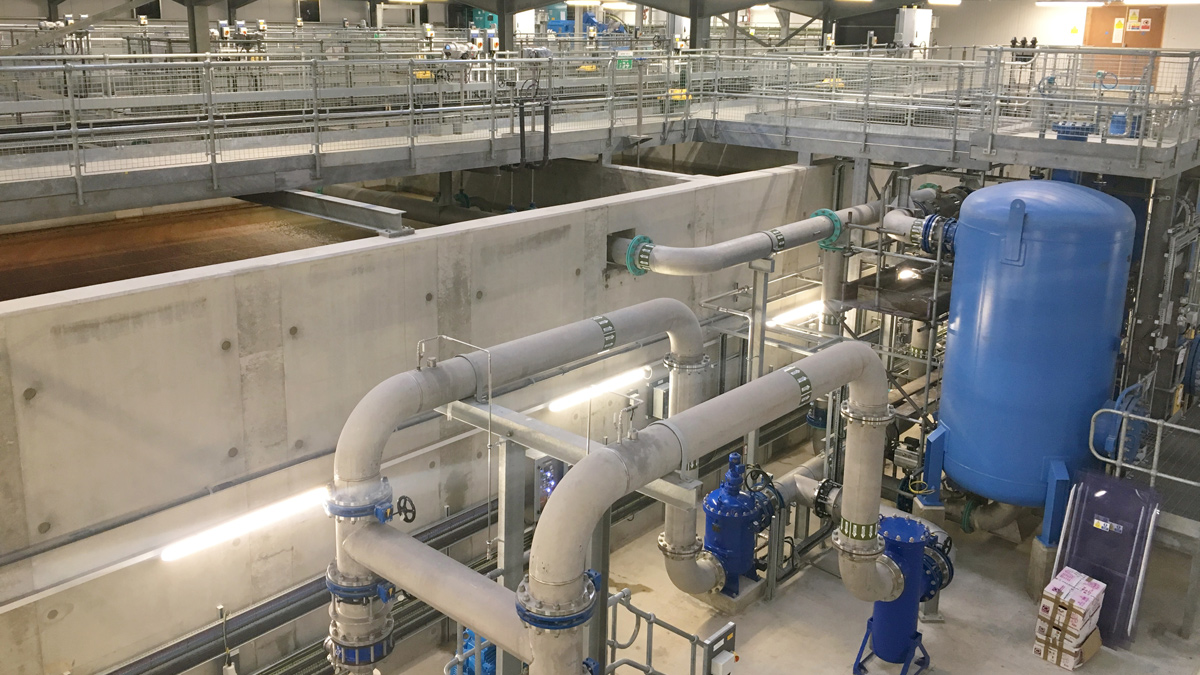 Overview of new DAF plant and recycle saturators - Courtesy of DCWW