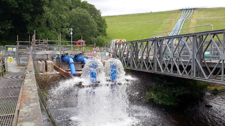 Compensation flows supplied from the siphon system - Courtesy of Dŵr Cymru Welsh Water