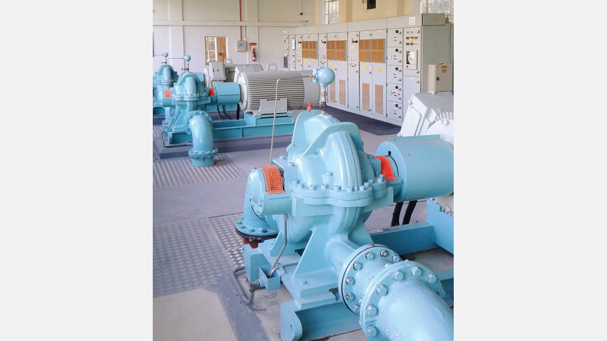 Inside Grands Vaux Pumping Station - Courtesy of Jersey Water