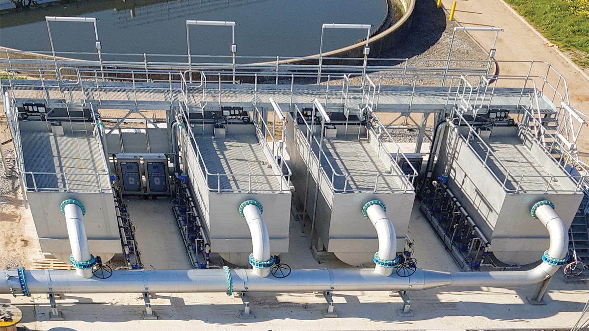 Crewe STW: 4 (No.) Evergreen MSF24/120 tertiary cloth filter - Courtesy of Fortis Engineering Services/LiMA