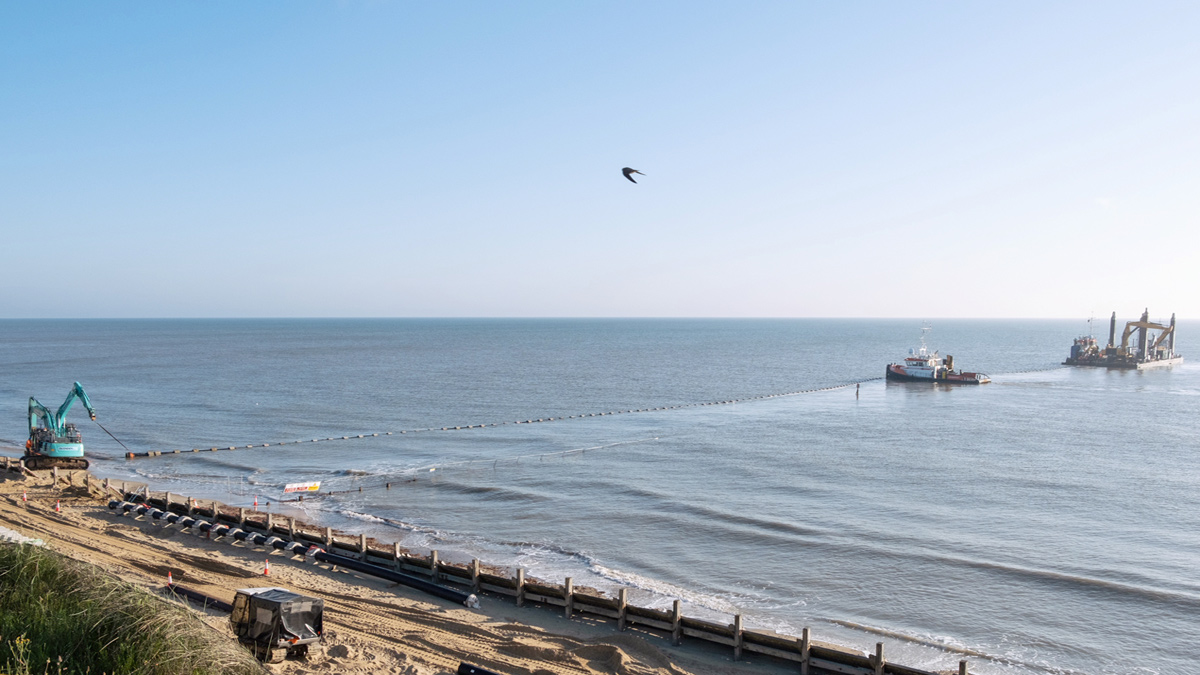 Outfall pipe aligned prior to flooding - Courtesy of Royal HaskoningDHV