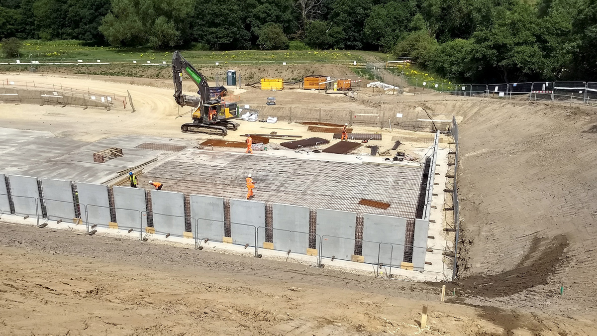 Erection of external wall panels and preparation of base - Courtesy of NWG & Wood PLC