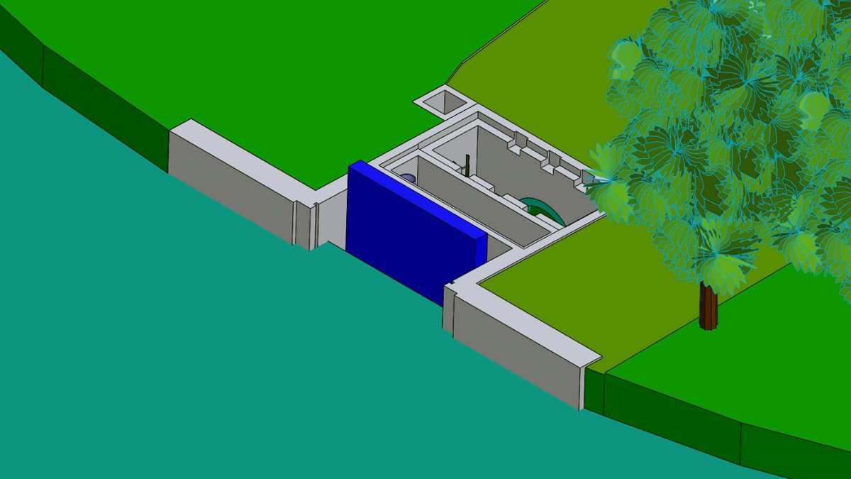 Screen positioned within existing structure - Courtesy of IWS