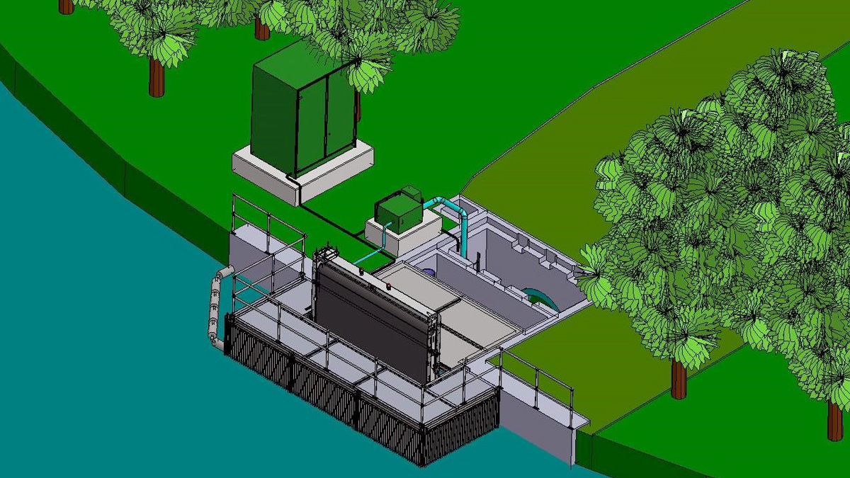 Screen positioned external to existing structure - Courtesy of NWG