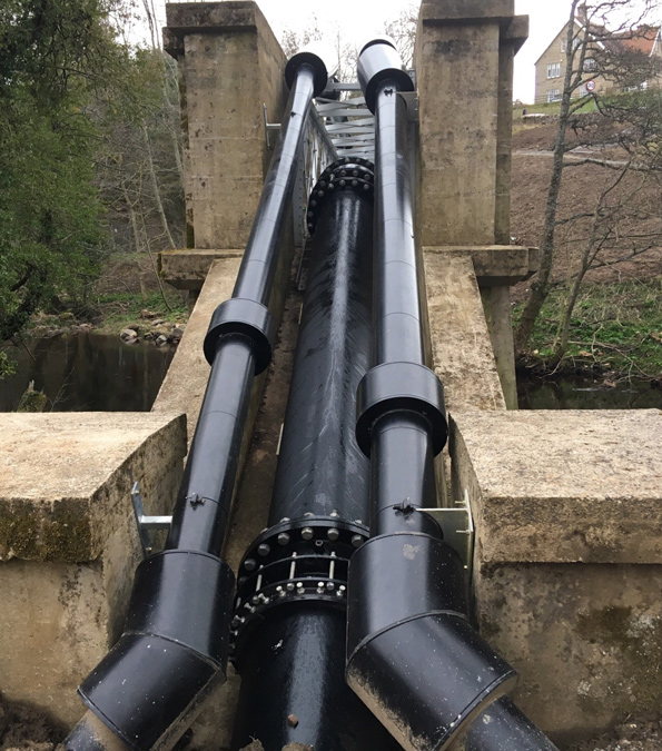 View of north abutment and completed pipework - Courtesy of NWL