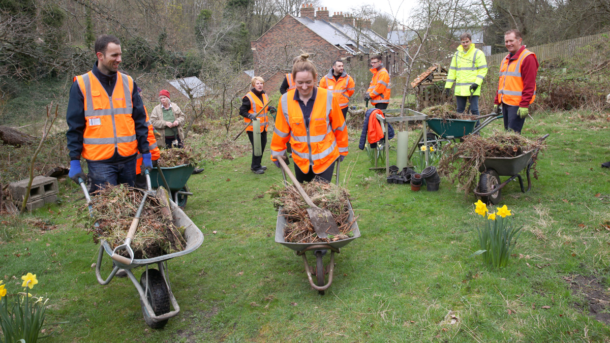 Helping the Friends of Flass Vale with Planting Work - courtesy of MMB