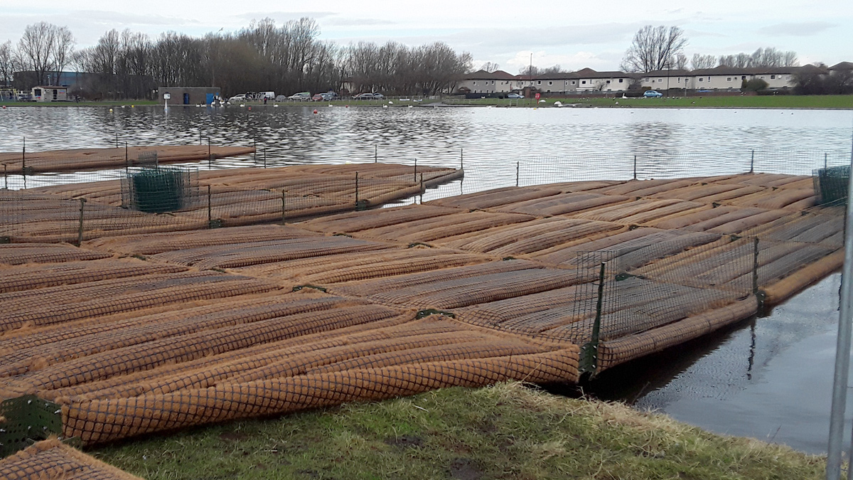 Construction of the Floating Islands (2019) - Courtesy of Esh Stantec
