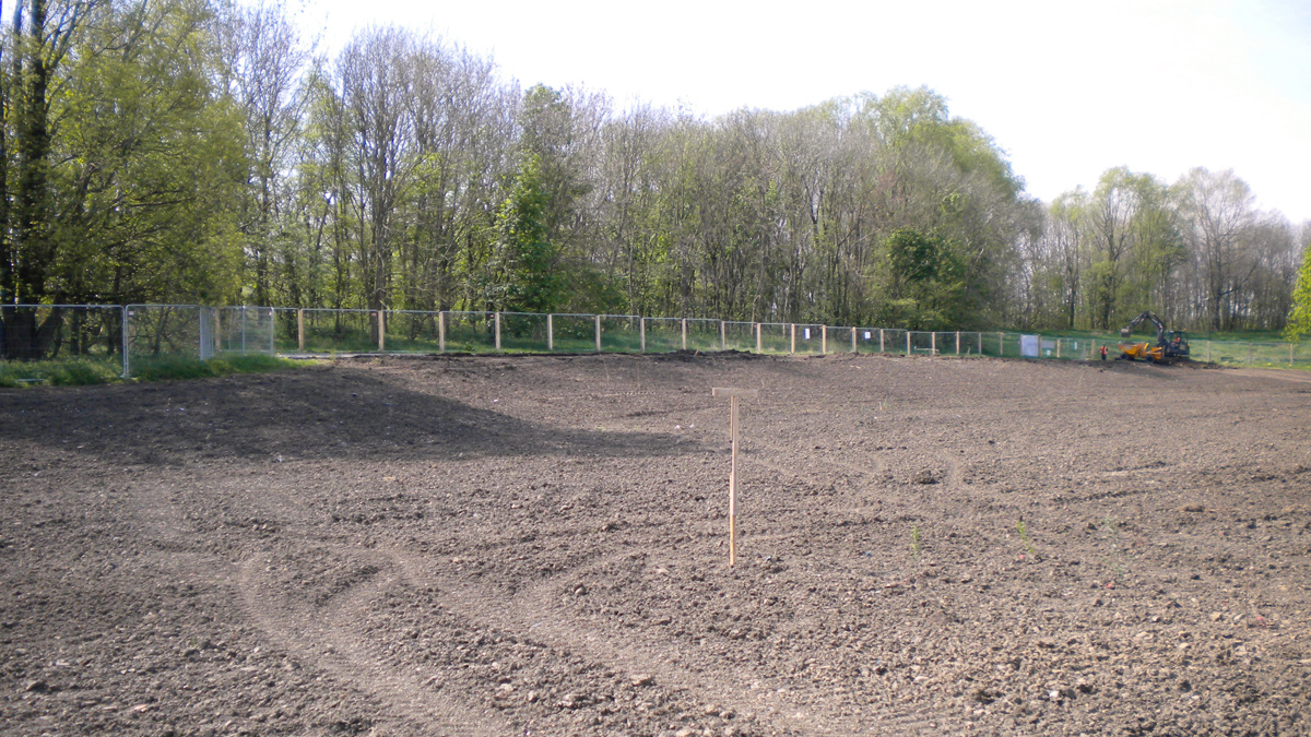 The new attenuation basin (May 2019) - Courtesy of Esh Stantec