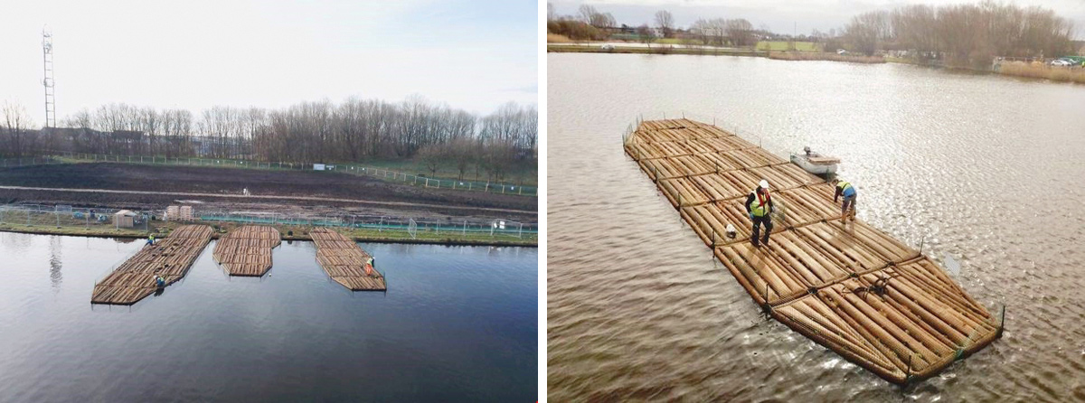 Construction of the Floating Islands by Biomatrix (2019) - Courtesy of Esh Stantec