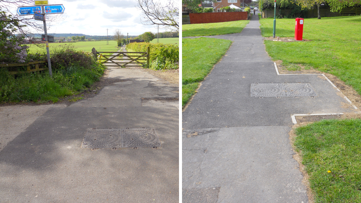 (left) Access to Renny’s Lane SPS and (right) new air valve location - Courtesy of MMB