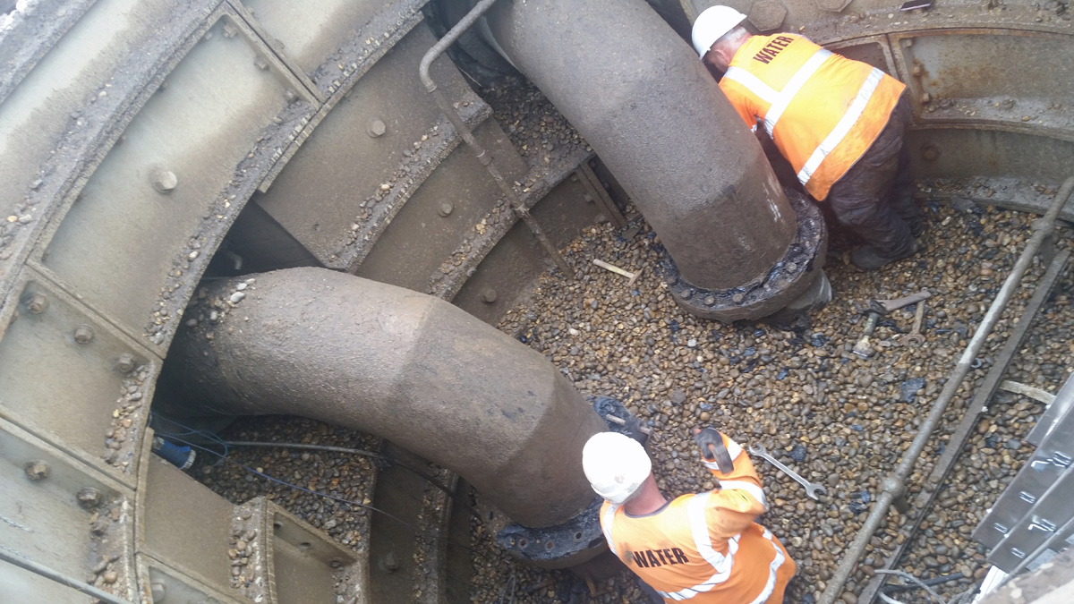 Northumbrian Water in house delivery team decommissioning the tunnel and redundant strategic water mains - Courtesy of Northumbrian Water Limited