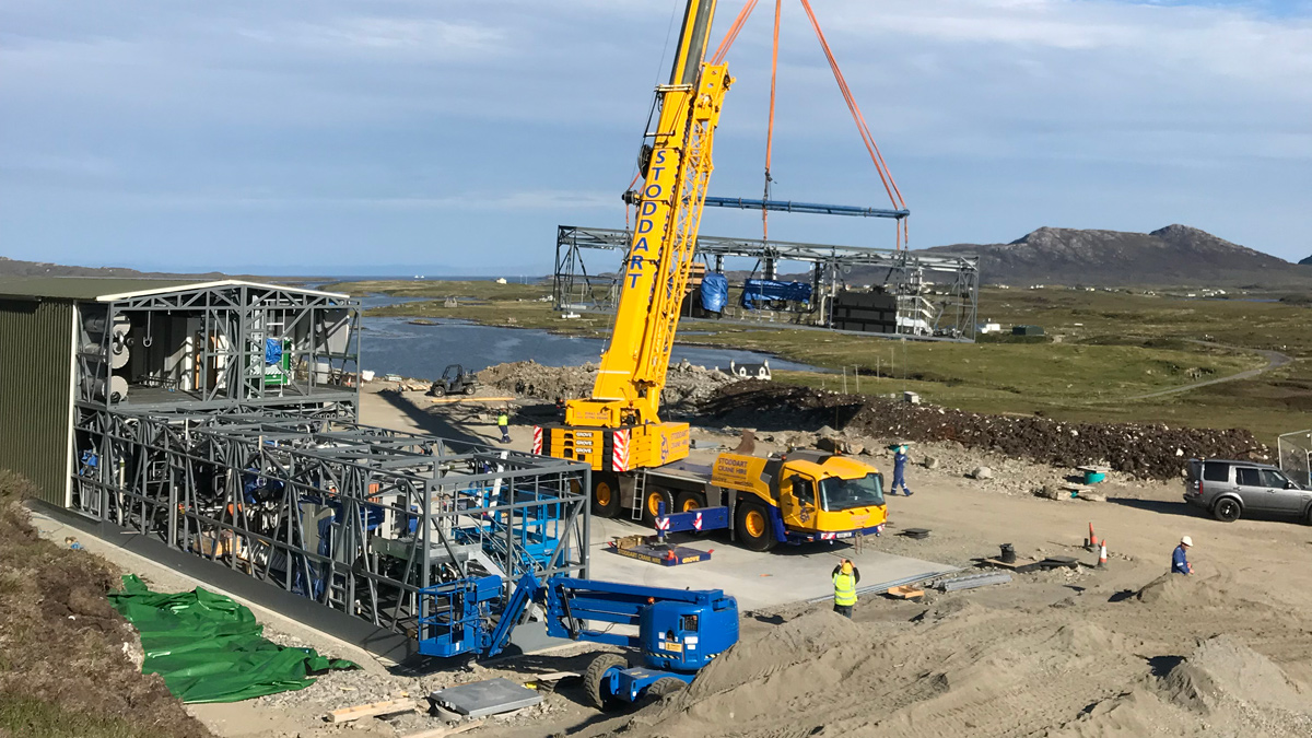 Unit 6 being lifted by crane - Courtesy of Scottish Water