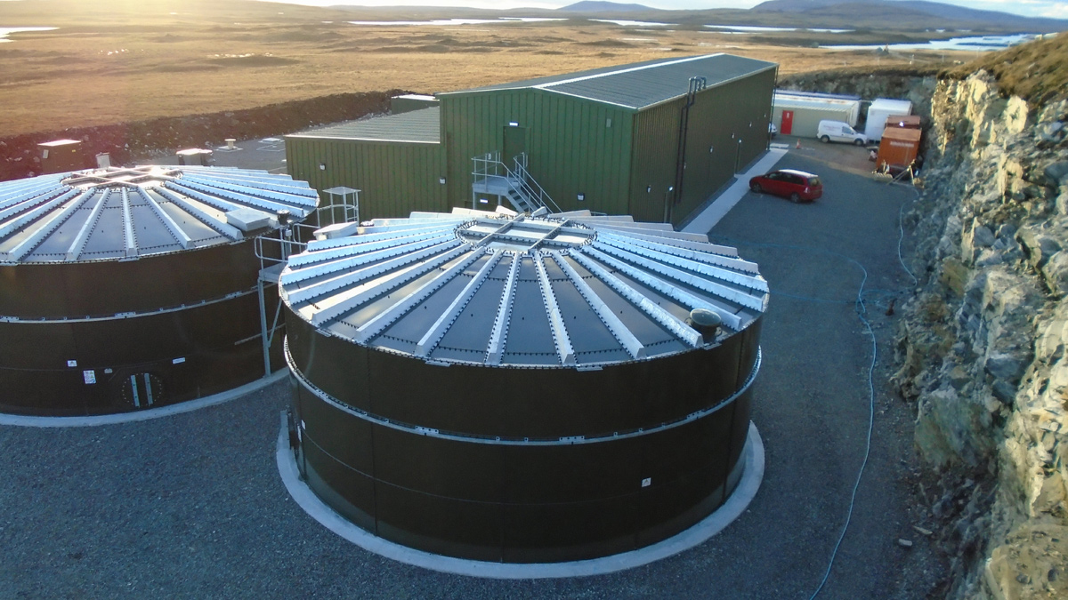 Lochmaddy WTW building and CWTs - Courtesy of RSE