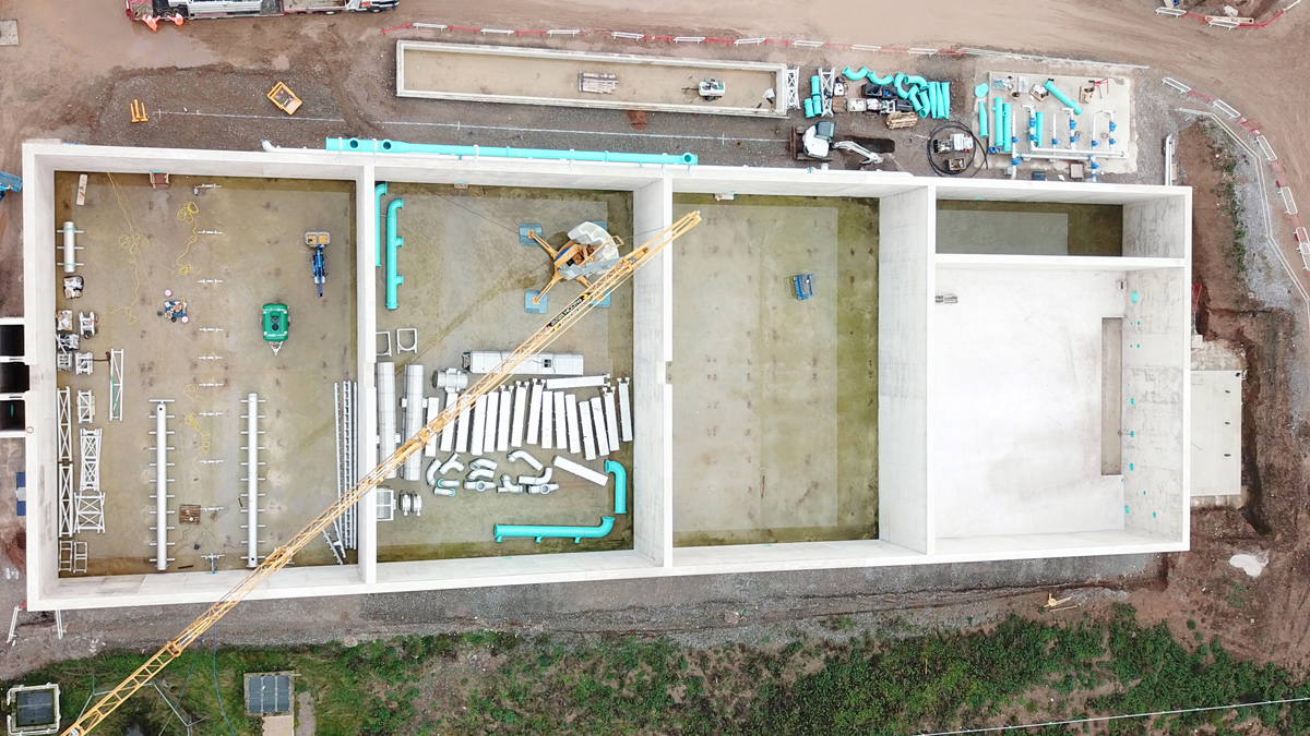 Aerial view of Nereda® reactor - Courtesy of Costain