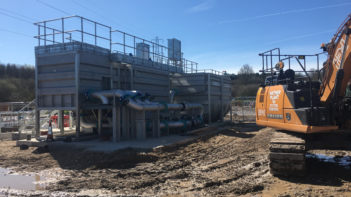 A view of the externals of the Mecana cloth filter assembly under construction - Courtesy of Severn Trent