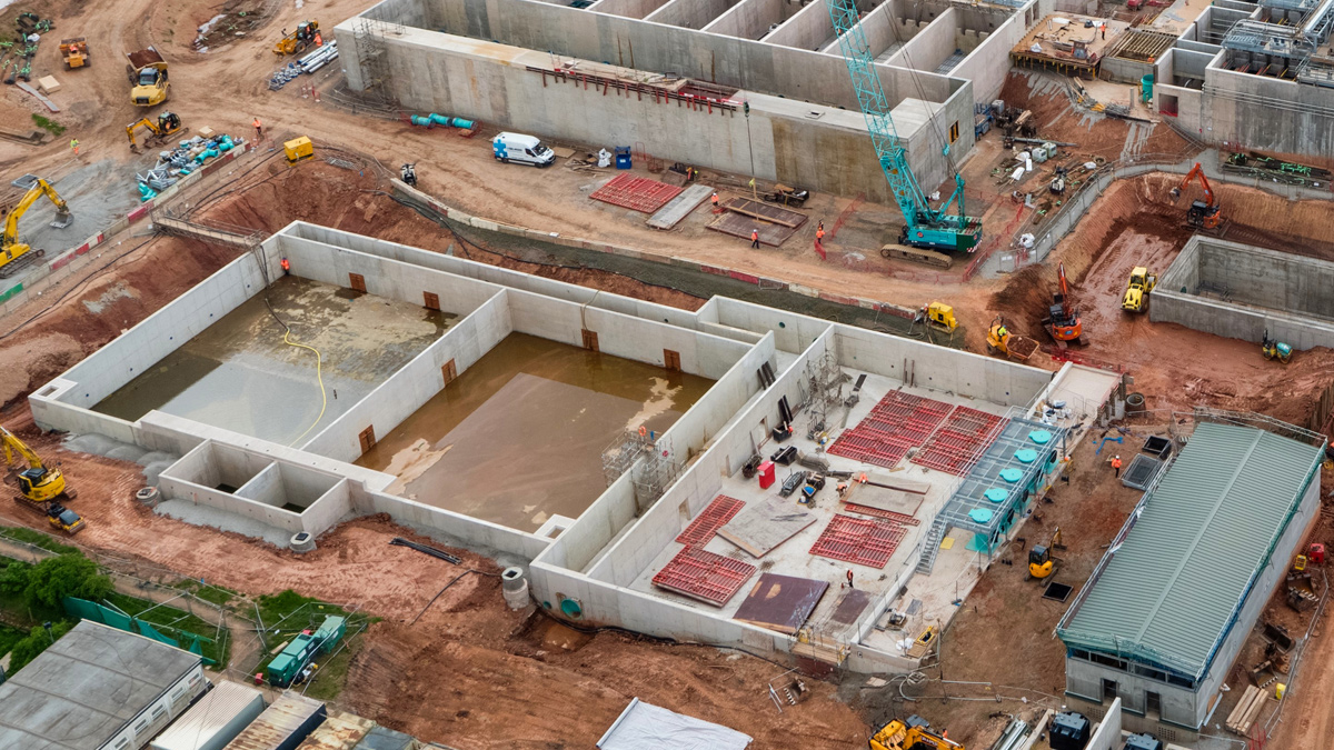 Dirty backwash tank and liquors/emergency return PS - Courtesy of Severn Trent