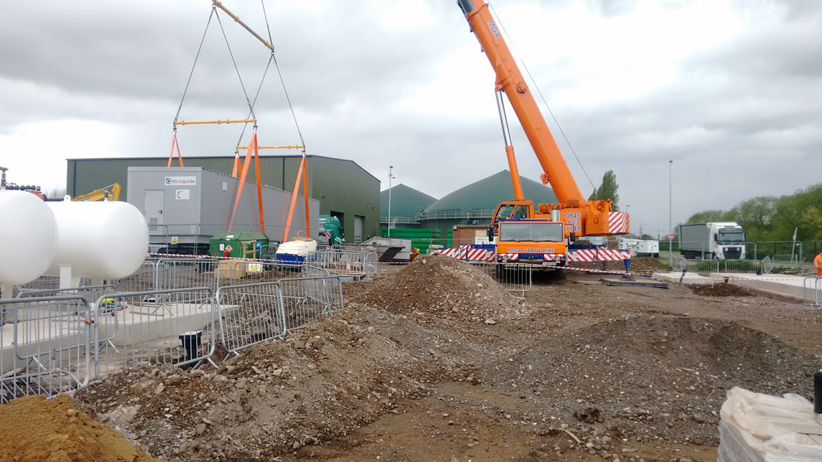 Biogas ugrader delivery - Courtesy of Galliford Try
