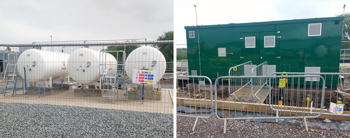 (left) Calor propanation system and (right) grid entry unit - Courtesy of Galliford Try