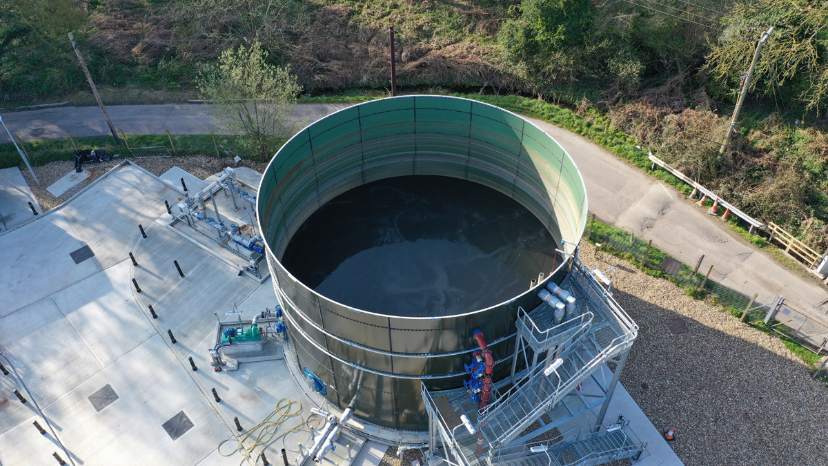 Sludge storage tank - Courtesy of Southern Water