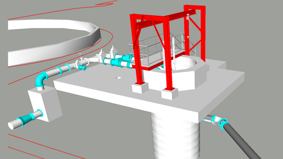 Humus pumping station 3D CAD model - Courtesy of Southern Water
