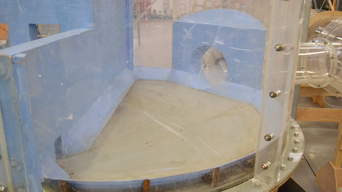 Physical Modelling – View of King Edward Memorial Park and Foreshore Energy Dissipation Chamber - Courtesy of Mott MacDonald and BHR Group