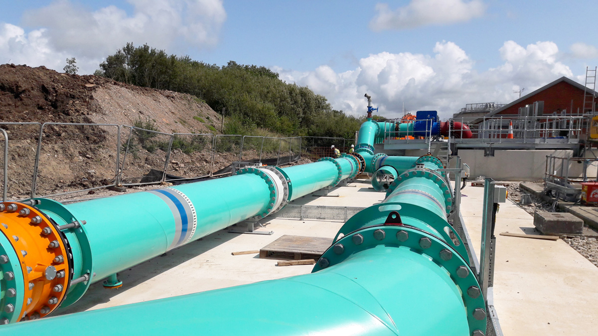 Outfall pipeworks (August 2019) - Courtesy of United Utilities